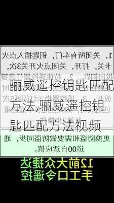 骊威遥控钥匙匹配方法,骊威遥控钥匙匹配方法视频